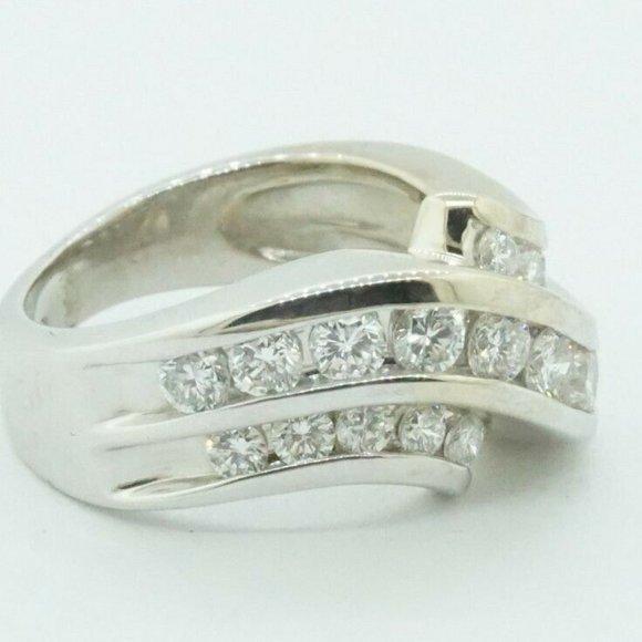 Estate Sale 14K White Gold Diamond Cluster Ring Size 6 2.20 TCW F G SI1 - Picture 4 of 4